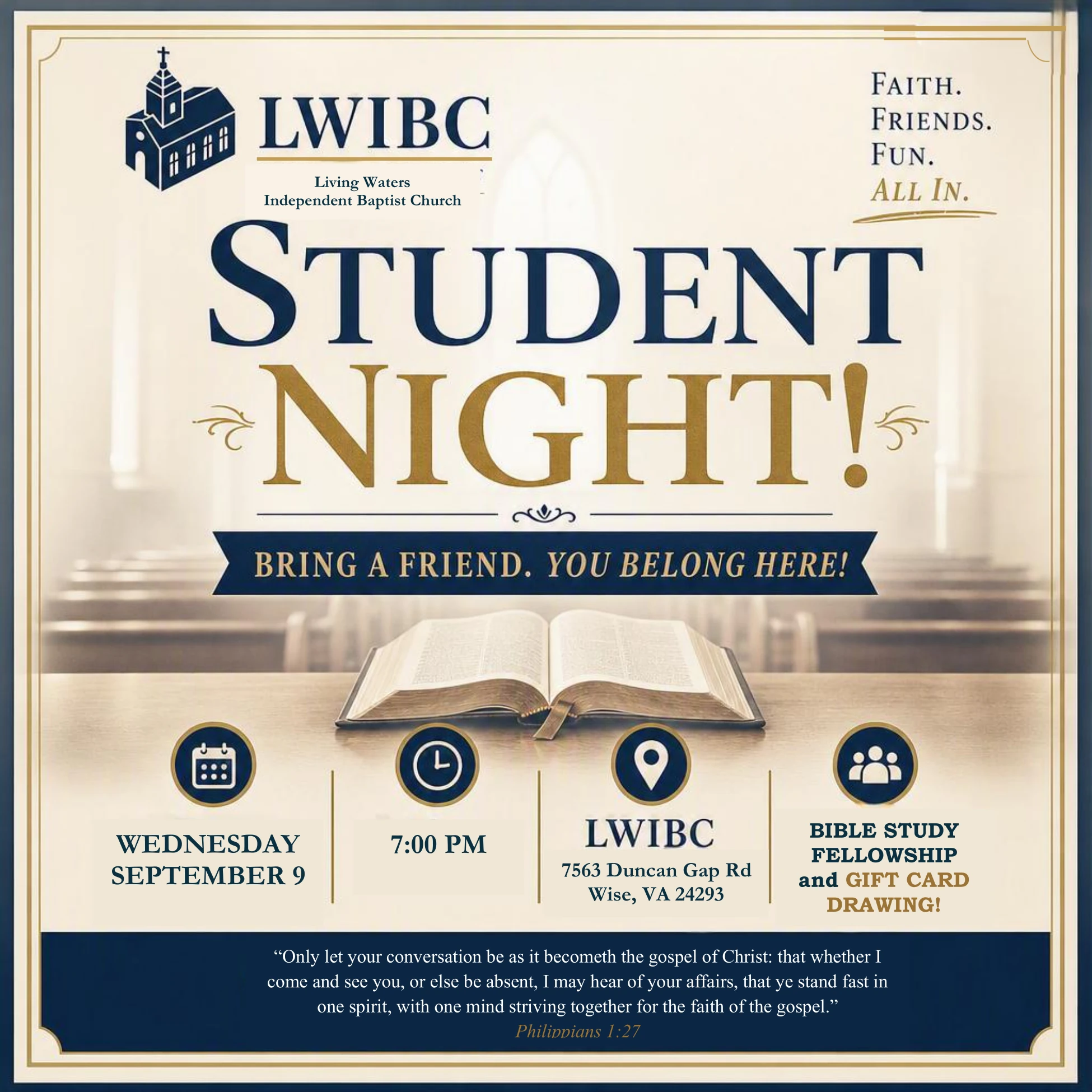 Welcome Back Student Night